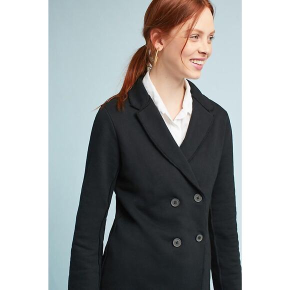 New Anthropologie x George Loves Braelynn Blazer $185 BLACK Small S - Picture 1 of 4